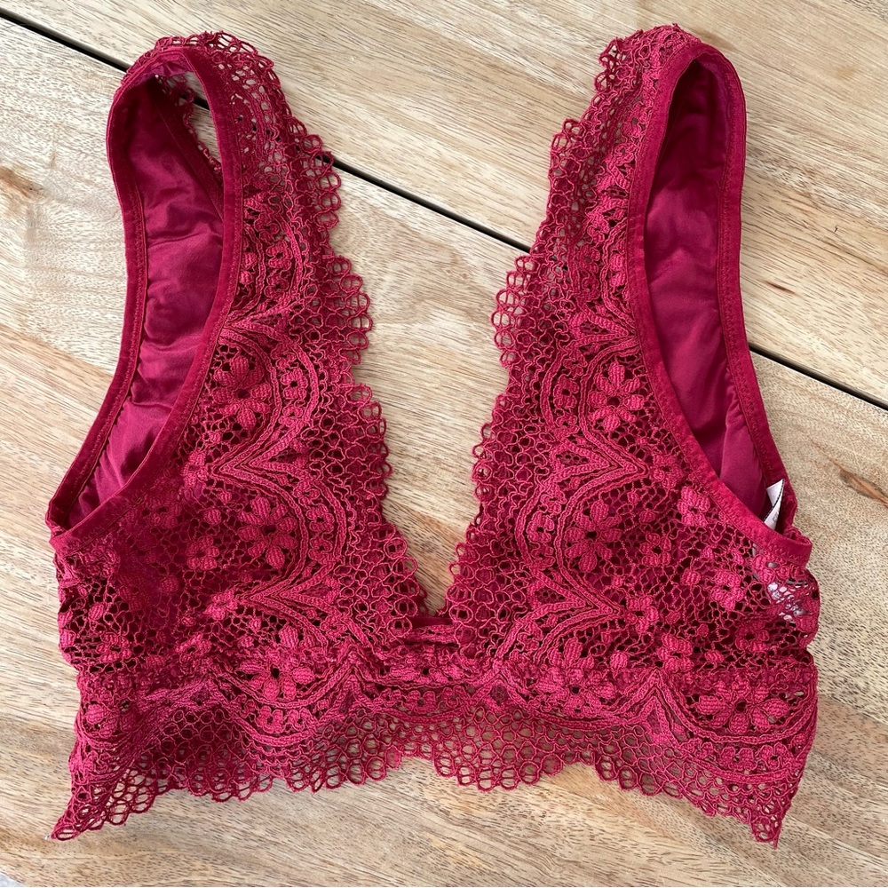 Victoria's Secret Deep Red Lace Bralette